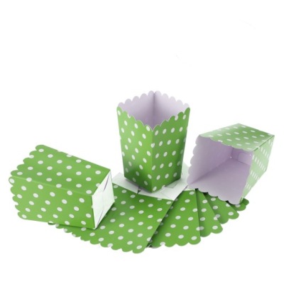 24SZT ZIELONE KARTONY POPCORN PAPIEROWE DEKORACJE