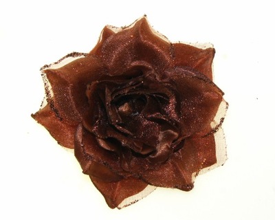 Lucy gumka broszka róża kwiat brąz s