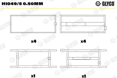 PIEZAS INSERTADAS GL.OPEL ARENA 2.5D 98- 2SZL.0.50 H1049/5 0.50MM GLYCO H1049/5  