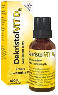 DekristolVit D3 krople z witaminą D3 800 j.m. 25ml DW 2024.05.30