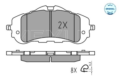 MEYLE КОЛОДКИ ТОРМОЗНЫЕ ПЕРЕД PEUGEOT 308 II 308 II УНИВЕРСАЛ 308