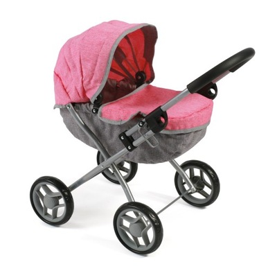 Wózek dla lalki głęboki Bayer Chic Melange pink