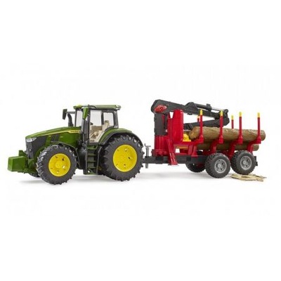 Traktor John Deere 7R 350 z przyczepą wraz z