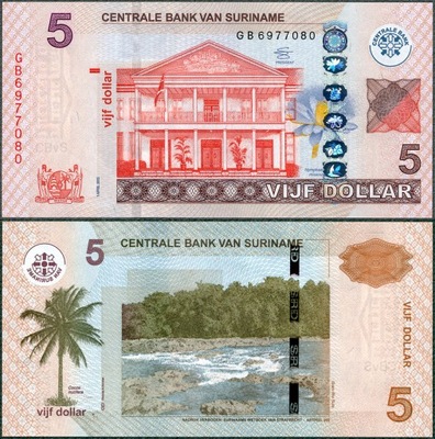 Surinam - 5 dolarów 2012 * P162b