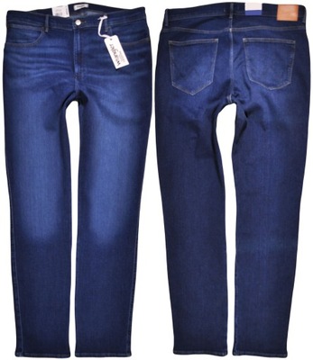 WRANGLER spodnie HIGH WAIST blue jeans SLIM _ W34 L32