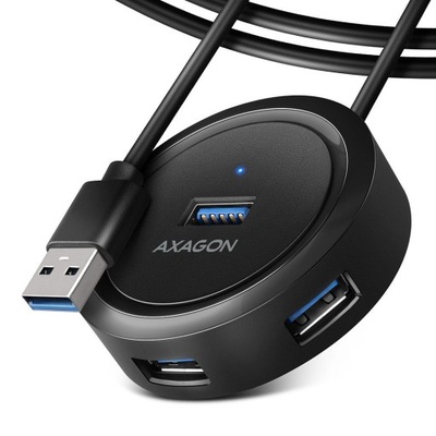 AXAGON HUE-P1AL Hub 4-portowy USB 3.2 Gen 1 ROUND, micro USB, 1.2m USB-A ka
