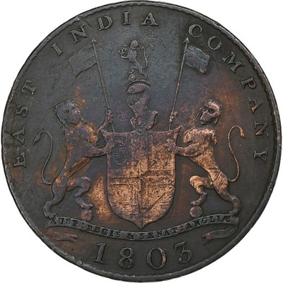 INDIE BRYTYJSKIE, MADRAS PRESIDENCY, 10 Cash, 1803