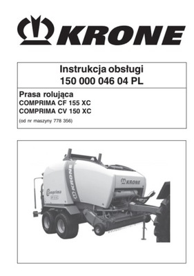Krone COMPRIMA CF 155, CV 150 XC - instrukcja obsługi pras do balotów PL
