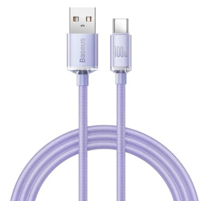 Baseus kabel przewód USB Typ A - USB Typ C 100W 1,2m fioletowy (CAJY000405)