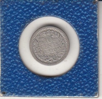 Holandia 10 centow 1910 srebro
