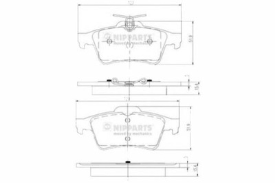 Nipparts гальмівні колодки гальмівні mazda 3 1.4 bk фото №1