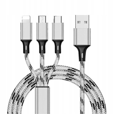 3-in-1 Usb Data Cable Charge Cord With Iphone/type 