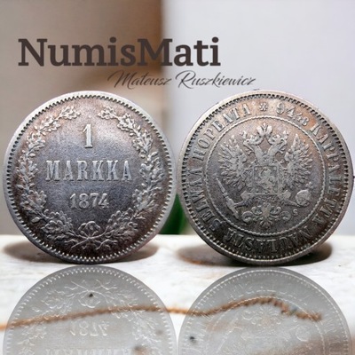 NumisMATI WS593 1 markka 1874 srebro
