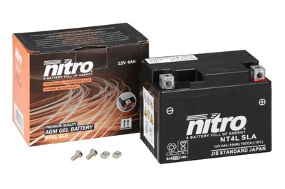 BATTERY ZELOWY NITRO YTX4L-BS SCOOTER ENDURO 4AH  