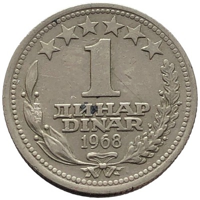 86293. Jugosławia - 1 dinar - 1968r.