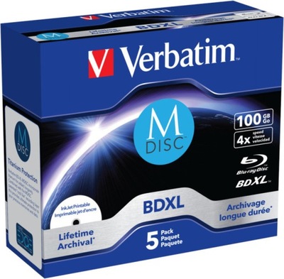 Płyty do archiwizacji BD-R VERBATIM M-DISC BDXL 100GB 5-pak
