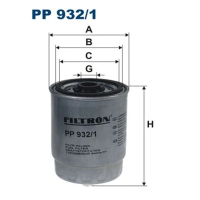 FILTRO COMBUSTIBLES FILTRON PP 932/1  