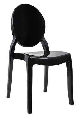 Krzesło ELIZABETH czarne - poliwęglan, idealne do salonu"