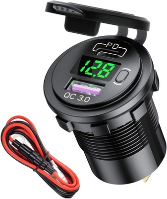 Роз'єм зарядний пристрій автомобільна usb c 3.0 pd фото №1