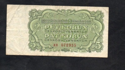 Banknot Czechosłowacja -- 5 koron -- 1961 rok