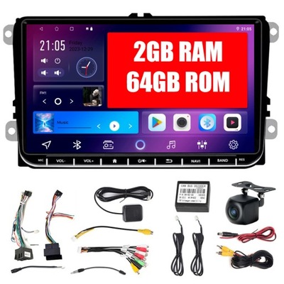 RADIO 2DIN ANDROID VW GOLF 5 V 6 VI PASSAT B6 B7 TIGUAN TOURAN CC 2GB/64GB  