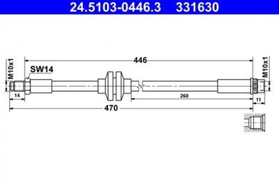 24.5103-0446.3 CABLE DE FRENADO ELAST. RENAULT P. CAPTUR/CL  