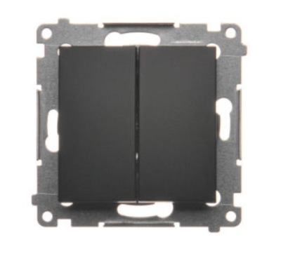 SIMON 54 ŁĄCZNIK 2-KLAWISZE CZARNY MAT DW5.01/49