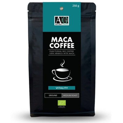 ARABICA KAWA BIO ORGANICZNA MIELONA MACA adaptogen EKOLOGICZNA