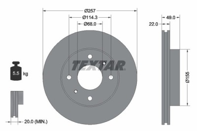 2 PIEZAS DISCO DE FRENADO NISSAN PARTE DELANTERA PRIMERA 92056300  