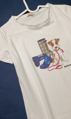 Bluzka t-shirt nadruk print Barbour 36 bawełna