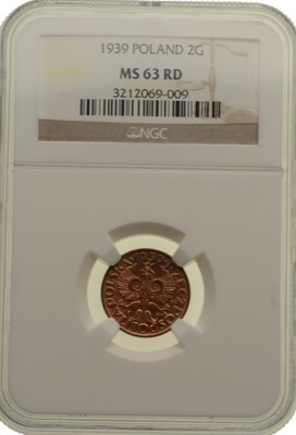 2 grosze 1939 r. - Grading NGC MS63 RD