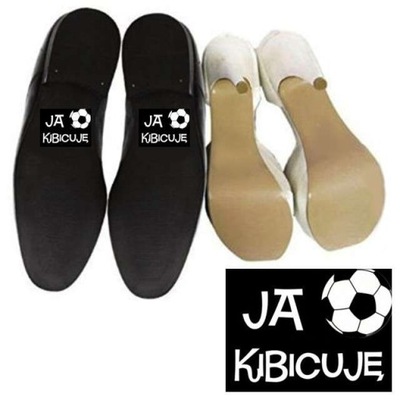 fajne NAKLEJKI na buty do ślubu JA KIBICUJĘ 2 szt