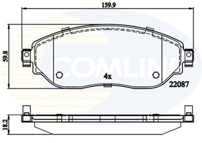 КОЛОДКИ ТОРМОЗНЫЕ COMLINE /ПЕРЕД/ (ODP.GDB2096) RENAULT/OPEL TRAFFIC/VIVARO