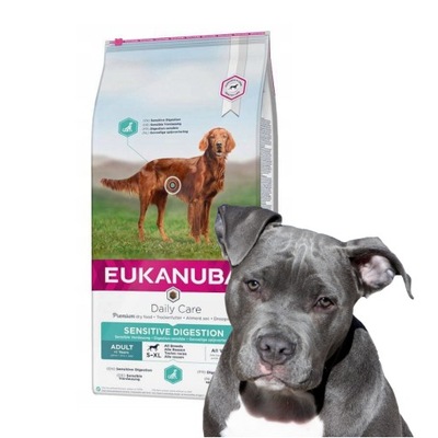 EUKANUBA Daily Sensitive Digestion Sucha karma dla psów nadwrażliwość 12kg