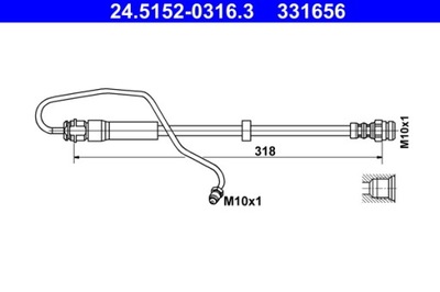 ATE 24.5152-0316.3 CABLE HAM.PRZOD IZQUIERDO  