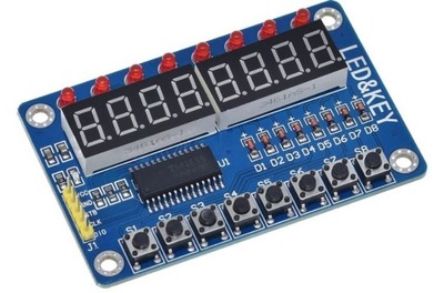 326 Wyświetlacz 8 cyfrowy LED Przyciski TM1638 Arduino