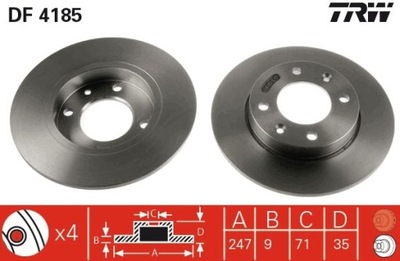 ДИСК ТОРМОЗНОЙ CITROEN ЗАД BERLINGO/C2/C3/C4/XSARA 99- DF4185