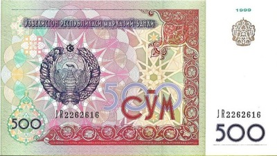 Banknot 500 Som 1999 - UNC Uzbekistan