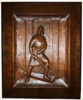 Płaskorzeźba- scena rycerska