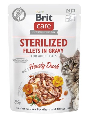BRIT CARE Cat Fillets Gravy Sterilized Duck 85g