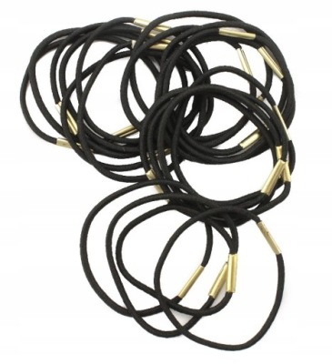 GUMKI DO WŁOSÓW CZARNE ZE ZŁĄCZKĄ 20 SZTUK