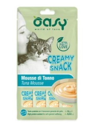 OASY CAT CREAMY SNACK MOUSSE TUNA TUŃCZYK 4X15g