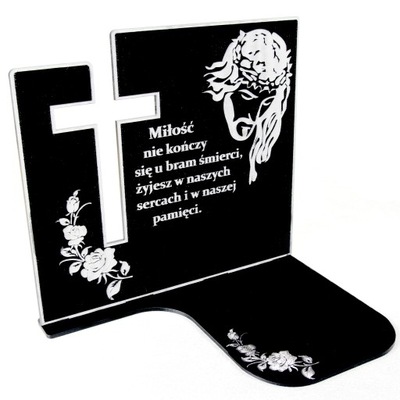 NAGROBNA PODSTAWKA POD ZNICZ AKRYLOWA CZARNA