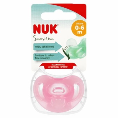 NUK SMOCZEK USPOKAJAJĄCY SILIKONOWY 0-6m SENSITIVE RÓŻOWY