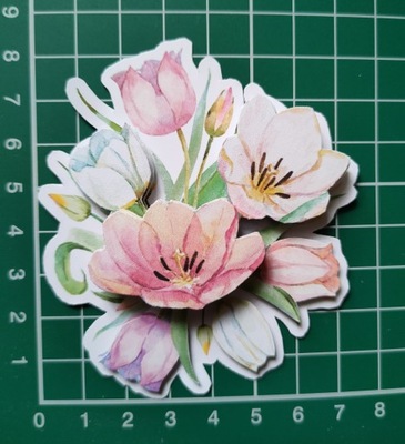 Scrapki papierowe, gotowe, kwiaty 3D (3)