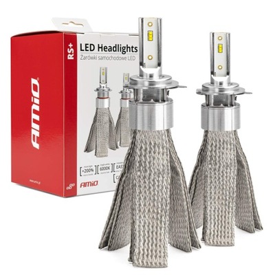 LUCES H7-1 DIODO LUMINOSO LED 2 PIEZAS DIODOS LUZ DE AUTOMÓVIL AMIO 6000K 12V-24V 50W RS+  