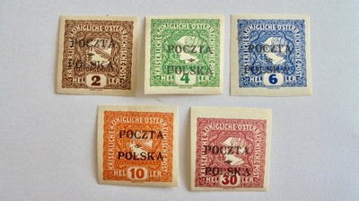 1919 Wydanie Krakowskie Fi.50*/**-54*/** czyste znaczki, stan dobry