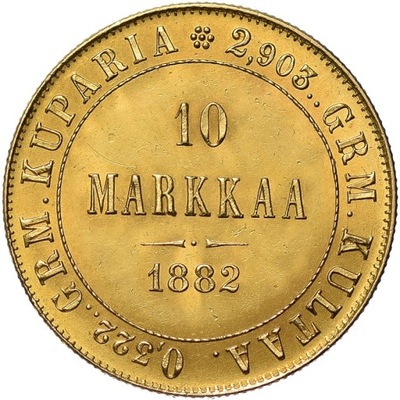 Finlandia, 10 Markkaa 1882