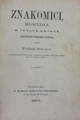 Feliks Schober - Znakomici 1871 r.