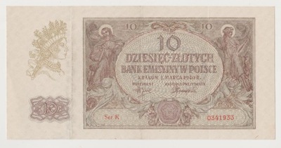 10 złotych 1940. seria K stan 3+